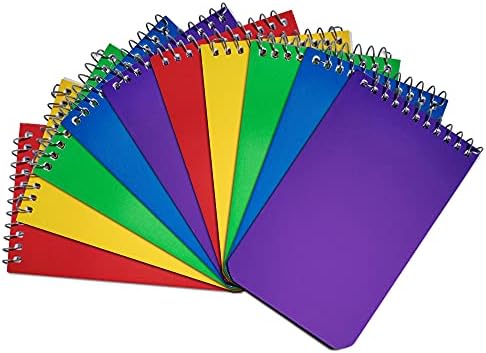 Memo Books, Wirebound Top Spiral Memo Pads 3x5”, Lined College Ruled Paper, Pocket Notebook, Memo Pads for Home Office Accessories, Mini Note Pads - 3x5 Inch - Assorted Colors, 50 Sheets - 50 Pack