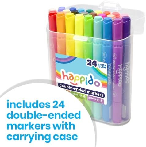 International Arrivals Happido Double-Sided Markers for Kids, Set of 24
