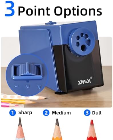 ZMOL Electric Pencil Sharpener,Heavy Duty for Classroom, 6-12mm,Blue