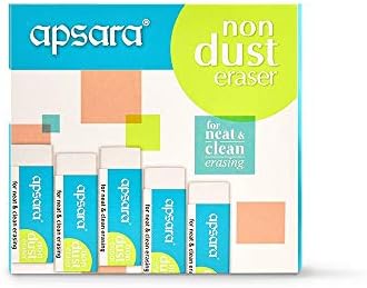 Set of 20 Big Apsara White Non Dust Eraser - For Neat And Clean Erasing - India