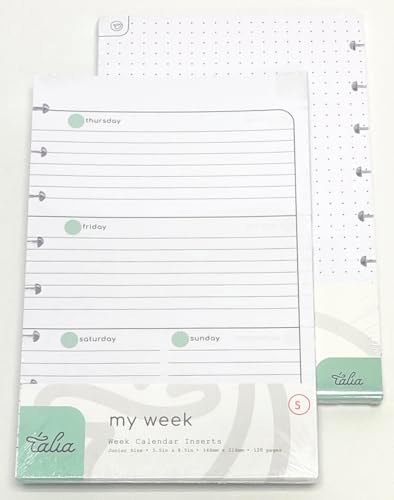 Talia Discbound Notebook Refills (Deluxe Expansion Kit (Pastel Dividers), Junior (5.5in x 8.5in))