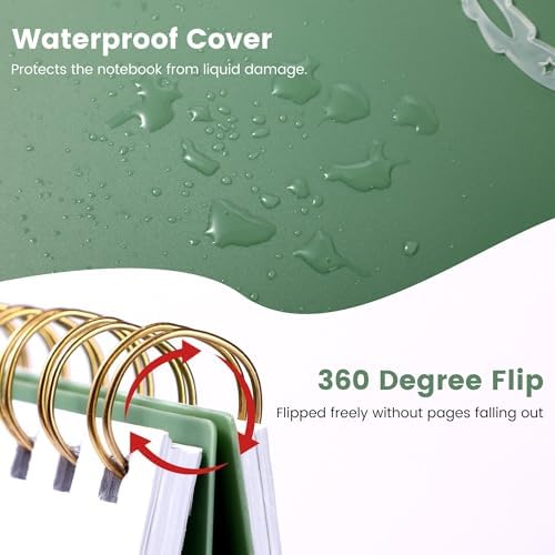Yoment A5 Top Spiral Notebook, Steno Pads College Ruled Notebook,160 Pages