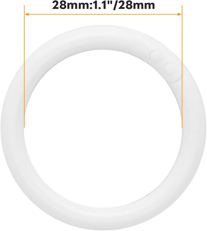 120 Pcs 1.1 Inch Plastic Binder Rings, Loose Leaf Binder Book Rings, Black Index Card Rings Binder Clip Rings for Flash Cards, Key Rings, Index Cards, Paper (28mm, White)