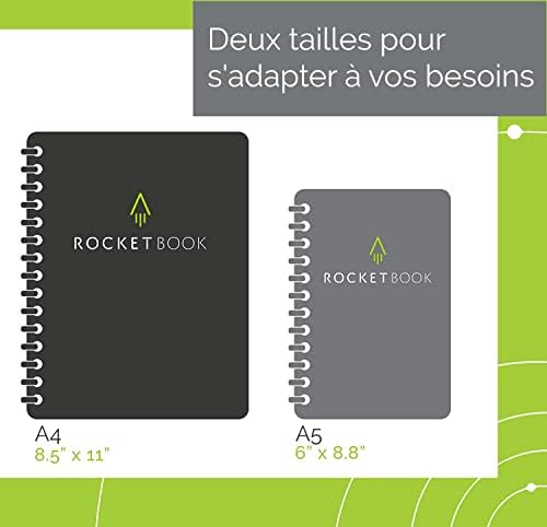 Rocketbook Fusion Smart Wiederverwendbares Notizbuch, To-Do-Listen & Notizvorlagen-Seiten | 1 Pilot Frixion Stift & 1 Mikrofasertuch, Executive - Rot