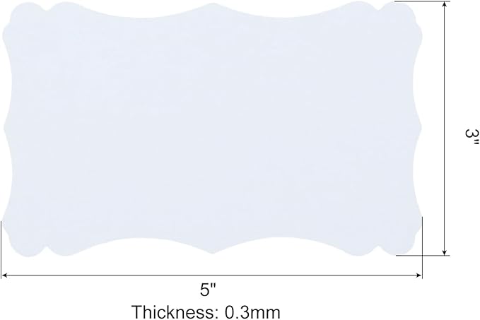 PATIKIL 3"x5" Blank Paper Business Cards, 120 Pack Small Index Flash Cards Words Message Note Card Mini Paper Tags Lace for DIY Gift, White