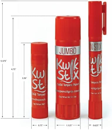Kwik Stix Solid Tempera Paint Stick, 6 Primary Colors