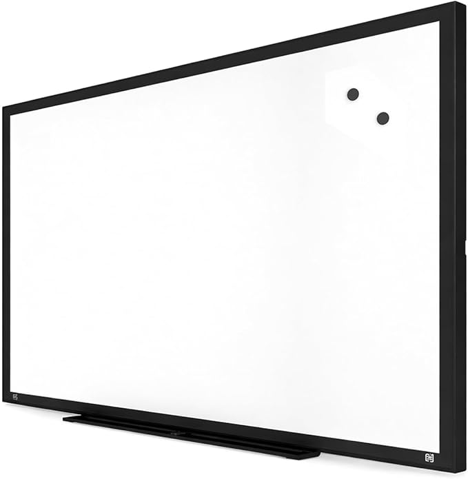 TRU RED Steel Magnetic Whiteboard | Dry Erase Board for Wall, White Board with Black Aluminum Frame, 3 ft x 2 ft
