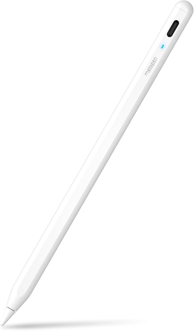Metapen A8 iPad Pencil for Apple iPad 2018-2026, 4Min Fast Charge,Magnetic Attachment Stylus Pen for iPad 11/10/9/8/7/6th Gen, iPad Accessories for Pro 12.9/11/13-inch M4, Air 3/4/5/M2/M3, Mini 5/6th