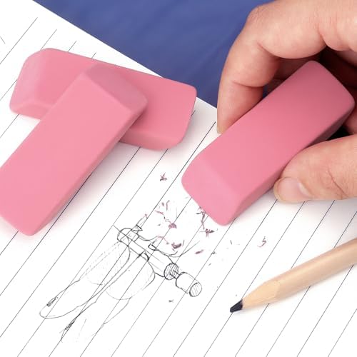 Tamaki Large Erasers, Pink, Pack of 12