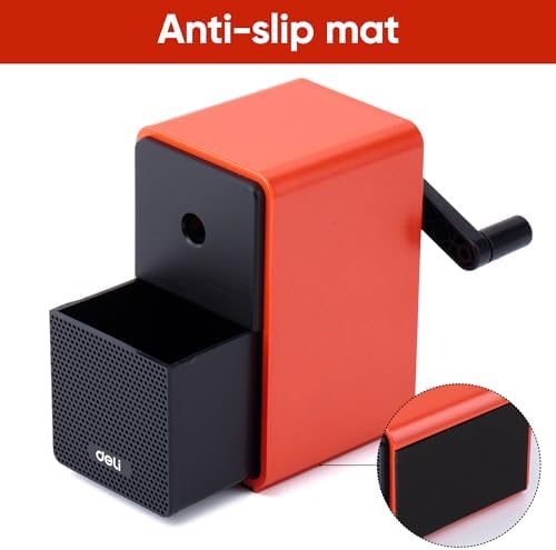 Deli Manual Pencil Sharpener, Deep Red