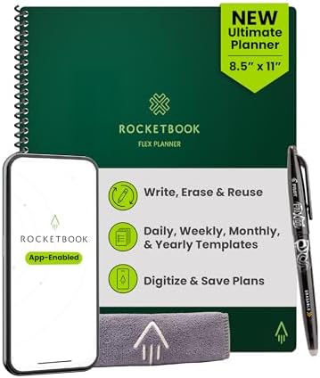 Rocketbook Flex Reusable Planner, Letter Size 8.5x11, Green