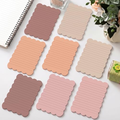Eaasty 8 Pack Scalloped Sticky Notes Lined 4" X 6" Brown Memo Pads