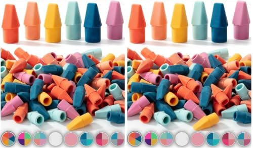 Mr. Pen- Pencil Eraser Toppers, 240 Pack, Vintage Colors, Cap Erasers