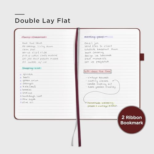 &And Per Se Lined Journal Notebook – A5 5.7”x8” College Ruled, 160 Pages, 100gsm Thick Paper, Journaling Notebooks for Writing (Dark Red)