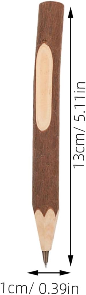 NUOBESTY Wooden Ballpoint Pens 13cm Natural Tree Bark Design Eco-friendly Biodegradable Multi-use Writing Pens for Home Office 10pcs