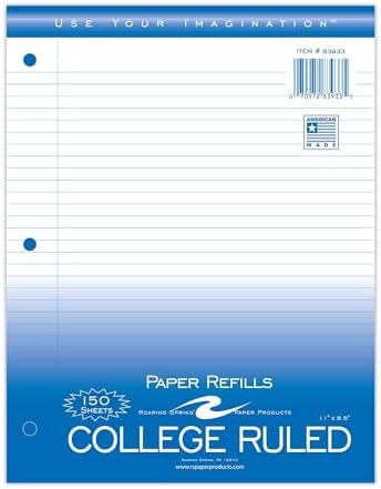 Roaring Spring Filler Paper, College Ruled, 8.5" x 11", 150 Sheets (Pack of 1)
