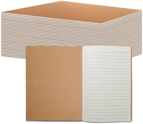 20 Pack A5 Kraft Notebooks Bulk, 8.15" X 5.5" Lined Paper Journal Notebooks