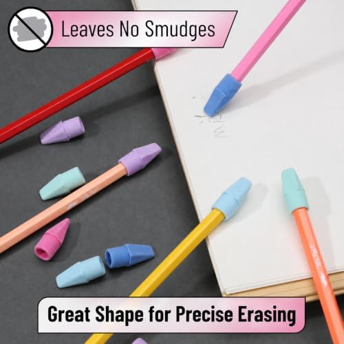 Mr. Pen-Bulk Pencil Top Erasers, 1000 Pack, Colorful, Latex-Free