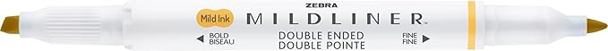 Zebra Pen Mildliner Dual-Tip Highlighters, Broad and Fine Tips, Ideal for Bible Highlighting, No Bleed, School Supplies, Teacher Supplies, and Office Supplies, Gold Ink, 12-Pack (78350upc)