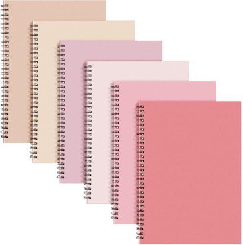 Fuutreo 6 Pack Spiral Notebook 10.5x7.45 Notebook,Soft Color,Pastel