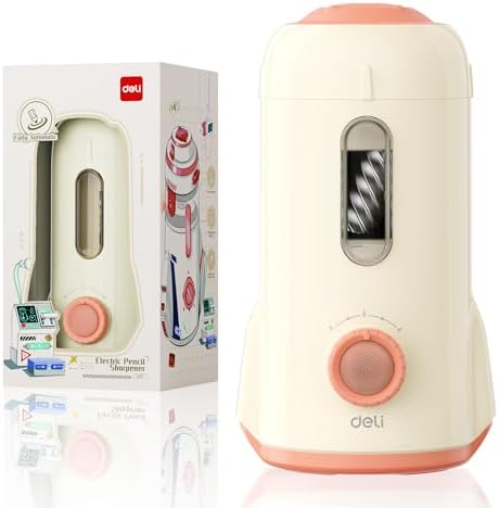 deli Electric Pencil Sharpener, Fully Automatic Pencil Sharpener,White