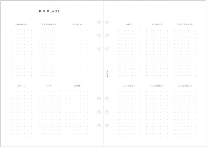 Filofax Calendar Diary Refill, A5 Size, Week-to-View with Appointments, Minimal Diary Pack, Vertical, White Paper, Multilingual: Five Languages, 2026 (C68593-26)