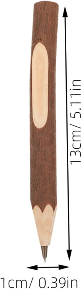 Natural Tree Bark Wooden Ballpoint Pens 13cm Biodegradable Wood Pen Set of 10 for Home Office Supplies