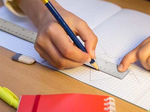 6+12+18 inch Metal Ruler with Cork Backing, Imperial & Metric Markings