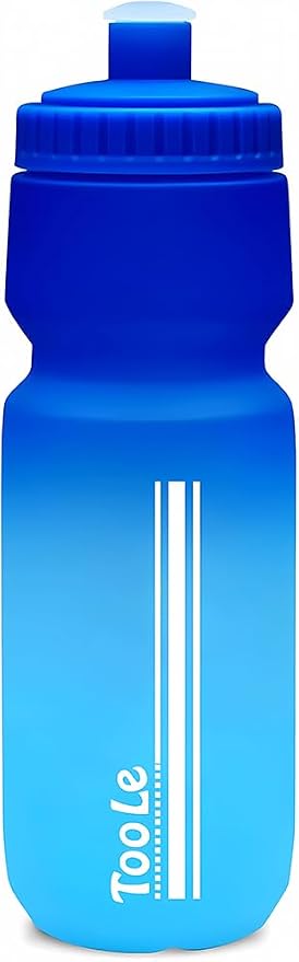 TooLe 24oz Bike Water Bottle, BPA-Free Cycling Squeeze Bottle | with Leakproof Pull-Top Lid & Capacity Scale, for Fits Mountain/Road Bike Cages, Gym, Camping, Hiking