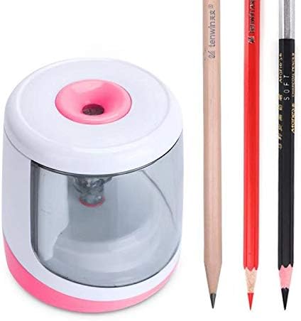 Electric Pencil Sharpener Powered by Battery Powerful Stall-Free Motor,Compact Manual Pencil Sharpener for Kids, High Capacity Shavings Tray,Affordable Gift, for Pencils (6-8mm)