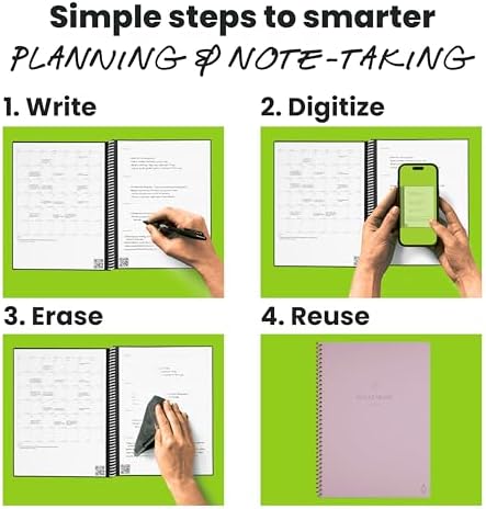 Rocketbook Fusion Hybrid Reusable Planner Notebook, Letter 8.5x11, Pink