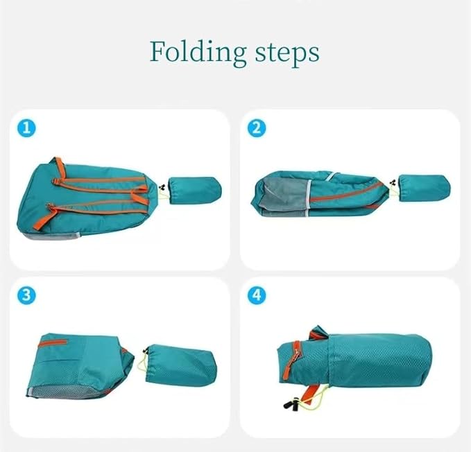 Travel lightweight foldable backpack hiking backpack splash proof compact travel backpack day pack (peacock green), middle