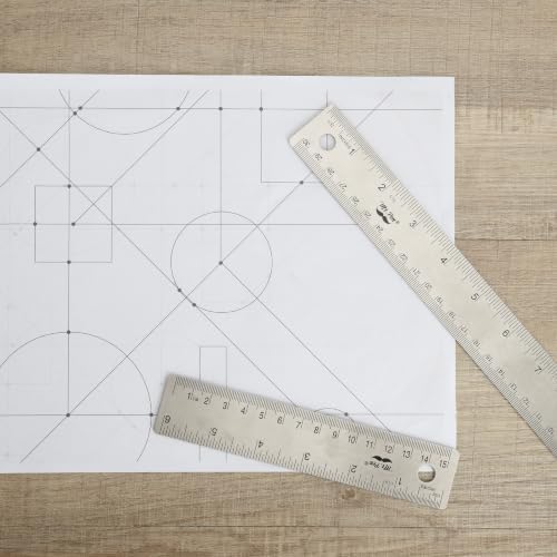 Mr. Pen- Metal Ruler with Non-Slip Cork Back, 2 Pack, 6" and 12"