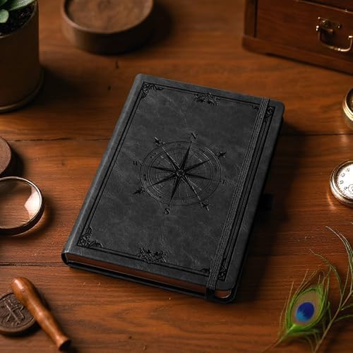AHGXG Thick Dotted Notebook, 320 Numbered Pages, A5 (5.75'' X 8.38'')