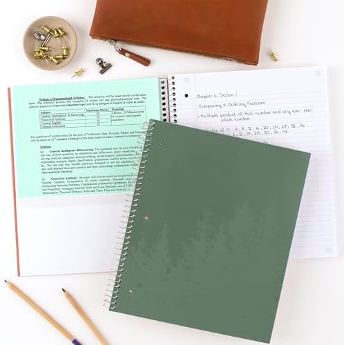 Five Star Spiral Notebook + Study App, 4 Pack, 1 Subject, Recycled College Ruled Paper, 8-1/2" x 11", 100 Sheets, Fights Ink Bleed, Includes 3 Colors + 1 Randomly Selected Color (820046-ECM24)