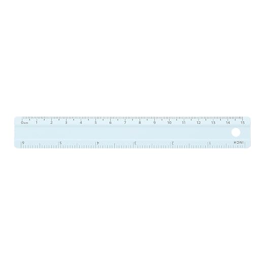 HARFINGTON Metal Straight Ruler 6 Inch(15cm) Metric Aluminum Alloy Measuring Rulers Scale Tool with Hole for Measure Study Reading Classroom Office, Light Blue