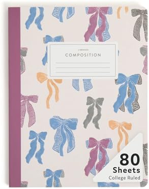 U Brands Composition Notebook, Darling Details, College Ruled, 80 Perforated Sheets, 9.8 x 7.5 Inches, Reinforced Softcover