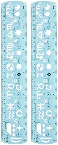 HARFINGTON 2pcs Unbreakable Flexible Rulers 30cm/12 Double Scale Shatterproof Folding Plastic Ruler for Classrooms Home Office, Light Blue