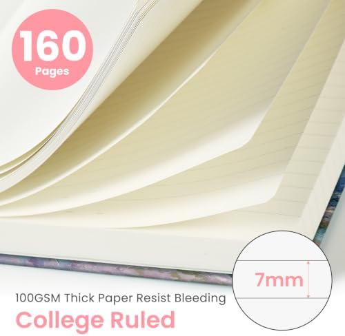 Taja Pretty Journal for Women, 5.7" x 8.3" Lined Notebook for Journaling
