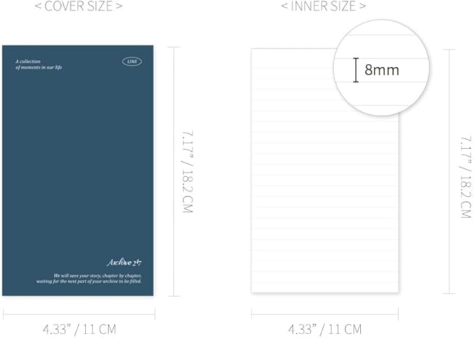 Monolike Archive 247 Solid PVC Handy Notebook, Navy - Exposed Binding, PVC cover, Academic, Journal, Diary, 160pages