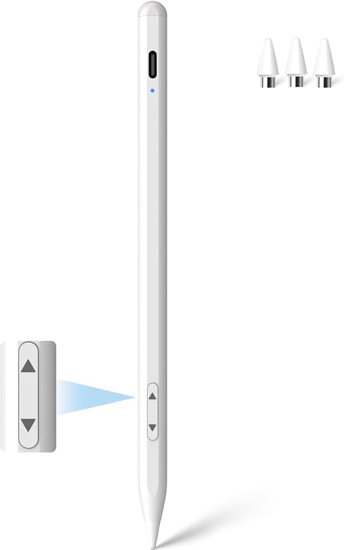 MEKO Universal Stylus Pen for Apple iPhone & Android & iPad, 2X Fast Charge Active Stylus Pencil for All Touch Screen, High Sensitivity Capacitive Stylus for Smartphone Apple Watch Tablet-White