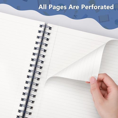 RETTACY Spiral College Ruled Notebook, 300 Perforated Pages (8.2" x 11.2")