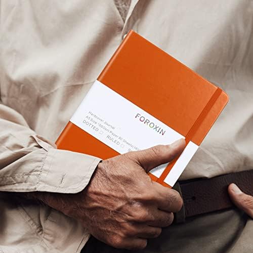 Blank Journal Notebook, (Orange), 160 Pages, Medium 8.3x5.7 inches - 100 gsm Thick Paper, Hardcover