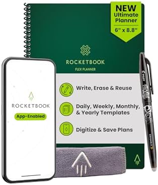 Rocketbook Flex Reusable Planner, Executive Size 6x8.8, Green