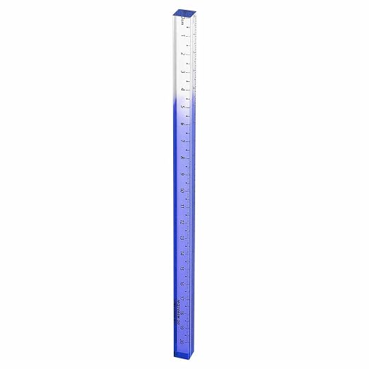 HARFINGTON Acrylic Clear Straight Rulers 20cm Metric Transparent Gradient Three-Dimensional Plastic Ruler Square Cube Measuring Tool for Classroom Office, Blue