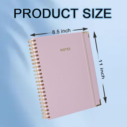 Hardcover Spiral Five Subject Notebook, Multi Subject Notebooks, Pink