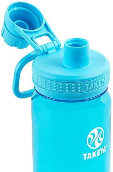 Takeya Tritan Sport Water Bottle with Spout Lid - BPA-Free & Dishwasher-Safe Water Bottle - Reusable Bottle with Lid Handle - Simple Leak-Proof Water Bottle - 24 oz, Breezy Blue