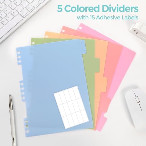 SKYDUE Spiral Journal for Women, B5 College Ruled Notebooks for Work with Dividers,Tabs and Pocket, Mint