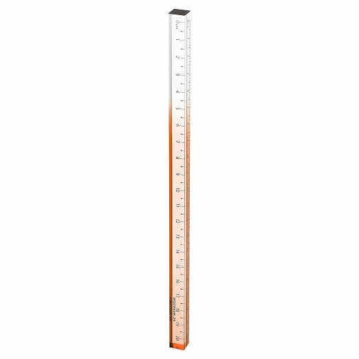 HARFINGTON Acrylic Clear Straight Rulers 20cm Metric Transparent Gradient Three-Dimensional Plastic Ruler Square Cube Measuring Tool for Classroom Office, Orange