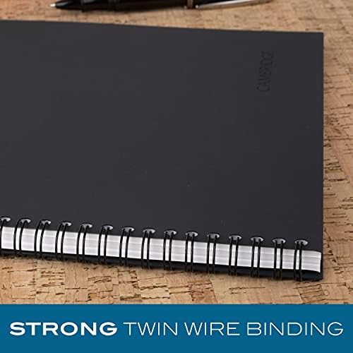 Cambridge Limited Business Notebook,Meeting Format,Legal Ruled Paper,8-1/4" x 11",80 Sheets,Flexible Soft Touch Cover,Wirebound,Gray (06132),(Pack of 6)